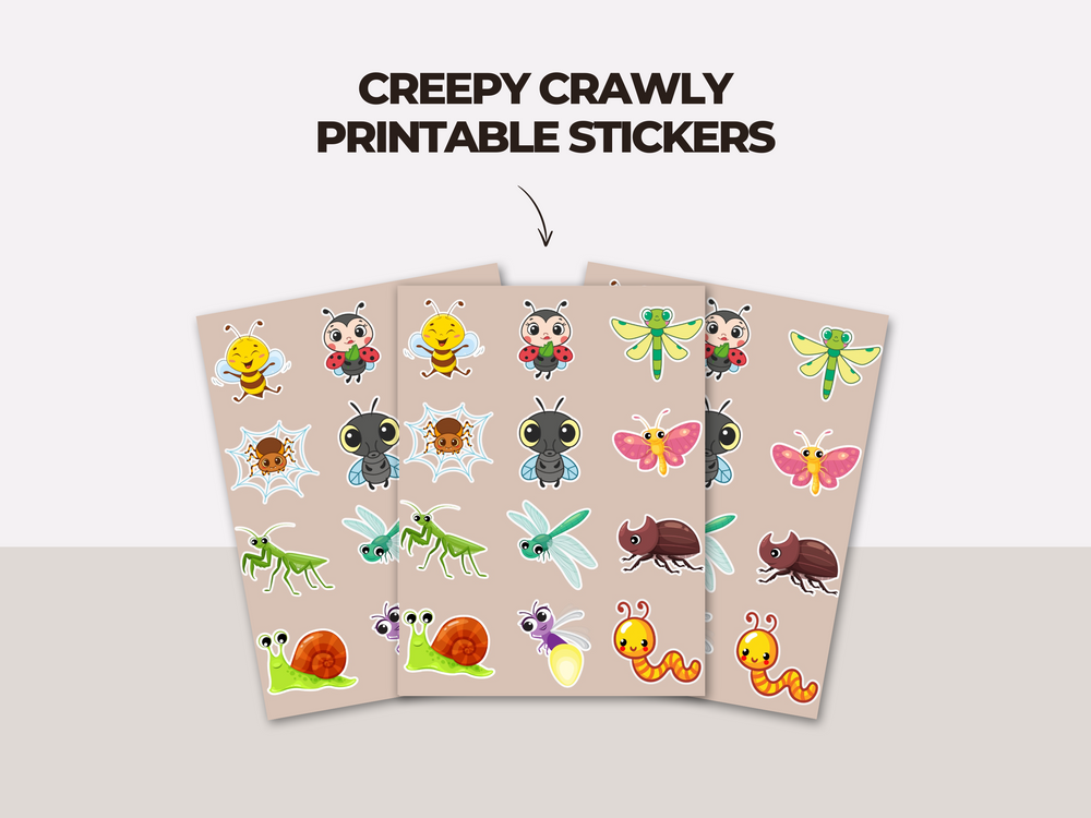 Creepy Crawly Stickers - Printable