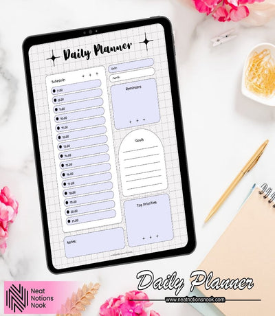 Daily Planner - With PDF Fillers - 3 Color Available - Neat Notions Nook