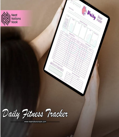 Daily Fitness Tracker - Worksheet with PDF Fillers - Neat Notions Nook