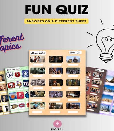 Fun Pub Quiz - Trivia Night Special - 135 Questions - 8 Categories - Digital Download - Neat Notions Nook