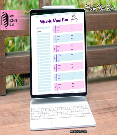 Weekly Meal Plan - PDF Fillers - 2 Colors Available - Neat Notions Nook